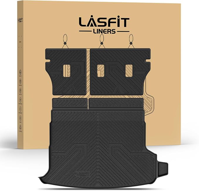 LASFIT Cargo Mat for Subaru Forester 2025-2026 (Only Hybrid) | All Weather TPE Custom Fit Easy Clean Durable Cargo Tray Liner Trunk Mat & Backrest Mats Accessories, Black by LASFIT