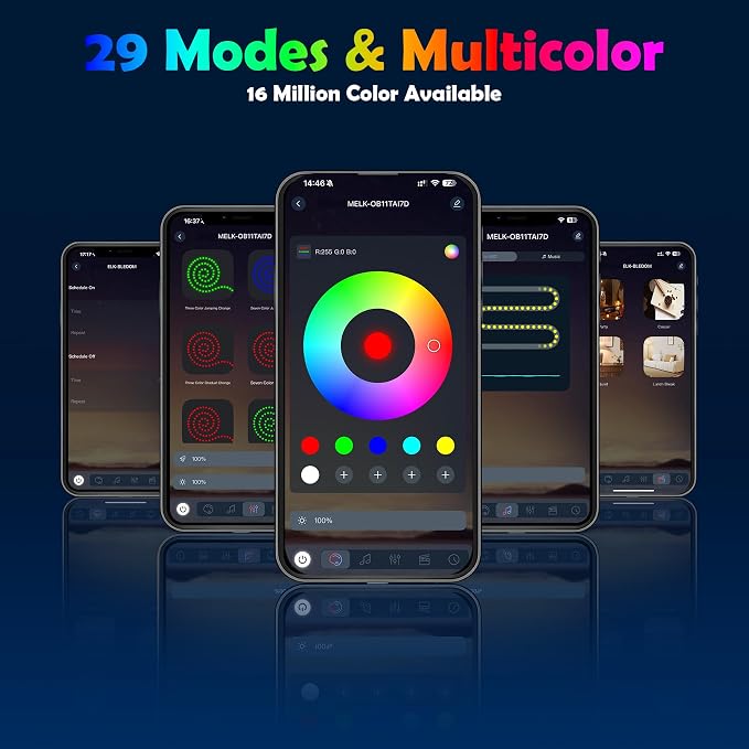 Car Led Strip Lights, Interior Car Lights, App Control Ambient Lighting Kit With RGB 16 Million Colors Fiber Optics&Music Sync Rhythm, USB Neon Light Accessories for Center Console&Dashboard, Upgraded - Image 6