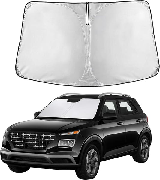 Autovir Windshield Sun Shade Fit for 2020-2023 2024 2025 Hyundai Venue | Sunshade, Front Car Window Shades Sun Visor, Blocks UV Rays & Heat, Car Accessories by Autovir