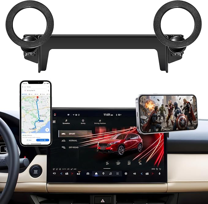 Dual-End Car Phone Holder for 2026 Mazda CX5 CX-5 Accessories 12.9 Screen | Strong Magnetic Cell Phone Mount for Magsafe iPhone, 360° Hands-Free No Air Vent Blockage Stable Stand, Not for Premium Plus by MOCHENT