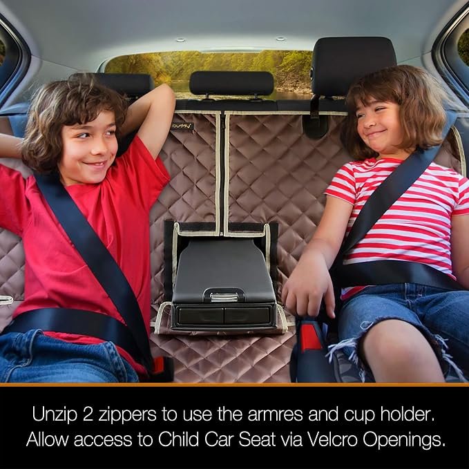 Car Seat Cover Waterproof Back Seat Cover for Kids and Dogs Without Smell Heavy Duty and Nonslip Rear Seat Protector Non Stick Fur Bench Seat Cover for SUV Van Easy to Install Machine Washable - Image 5