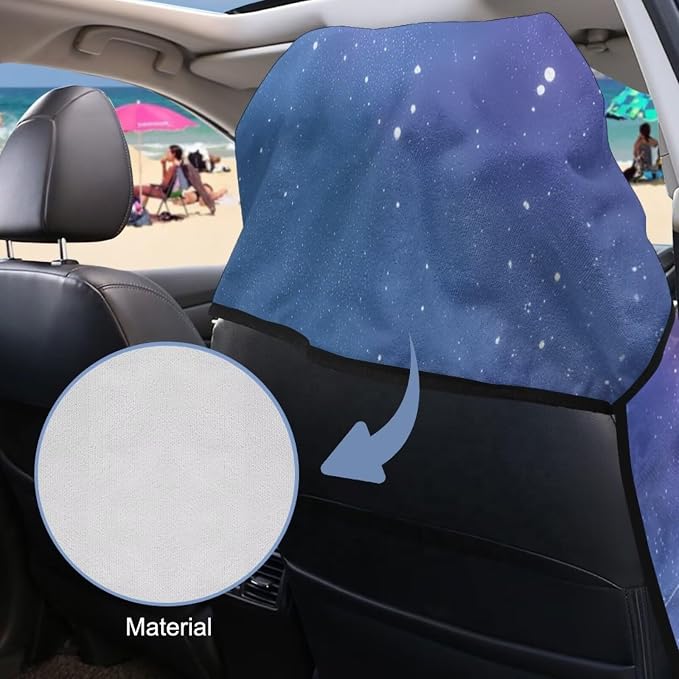 Car Seat Towel Cover After Gym Galaxy Sea Turtle Print Car Seat Hoodie Towel with Storage Bag Quick-Dry Sweat Towels for Gym Workout, Running, Swimming, Beach and Hiking - Image 4