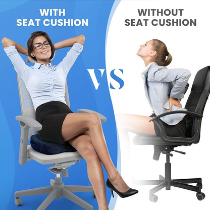 Seat Cushion - for Office Chair, Car Seat, Airplane, Bleacher - Sciatica & Coccyx Pain Relief Desk Chair Cushion for Long Sitting Office Workers, Car Drivers(Blue,X-Large) | for Car Seat, Airplane, Desk Chair - Sciatica & Hip & Coccyx Pain Relief Cushi... - Image 7
