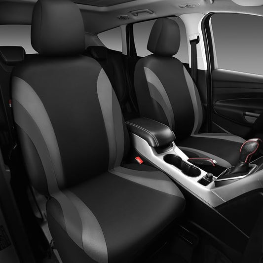 CAR PASS Line Rider Sporty Front Seat Covers,Gray Car Seat Covers Two Front Seats Only, Airbag Compatible,Universal Fit Sedans,Cars,Vans,SUV,Truck(Black and Gray) - Image 2