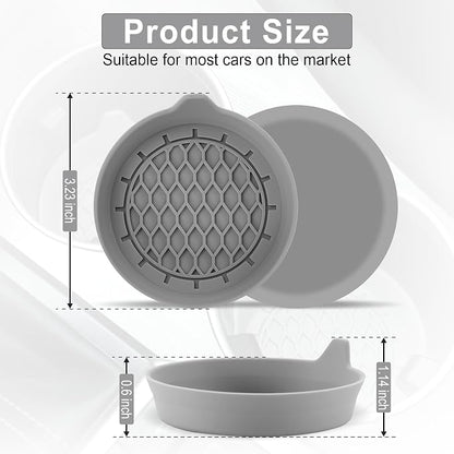 Car Cup Holder Coaster, Silicone Cup Holder Insert, Universal Non-Slip Cup Holders, Car Accessories Interior for Women and Man 4 Pack Gray - Image 4