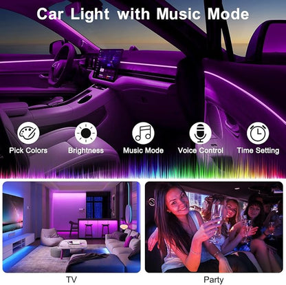 Interior Car Lights, 9 in 1 RGB Ambient Lighting Kit APP/Remote Control | 16 Million Colors and 29 Preset Modes, Inside Car Lighting Accessories, 12V - Image 5