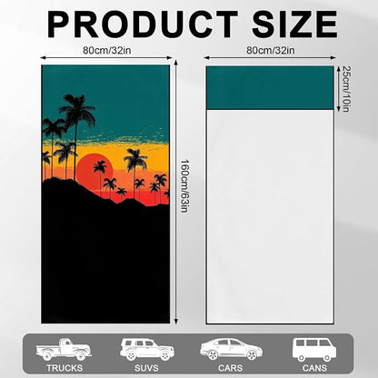 2 Pack Car Towels Seat Cover with Storage Bag, Multifunctional Microfiber Towel for Gym Outdoor Sport Running,Picnic, Beach, Pet Dog Travel,Fits Car SUV Truck (Tropical Sunset) - Image 3