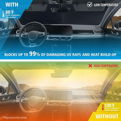 CLIM ART Windshield Sun Shade for Chevrolet (Chevy) Trailblazer 2021-2026 - Custom-Fit Foldable Sun Shade, Vehicle Sun Protector, Front Auto Windshield Cover, Vehicle Windshield Sunshade - WS2011 - Image 2