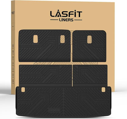 LASFIT Cargo Mats for Nissan Armada 2026 2025 / Infiniti QX80 2025-2026 | All Weather TPE Custom Fit Cargo Trunk Mat & Backrest Mats Accessories, Black by LASFIT