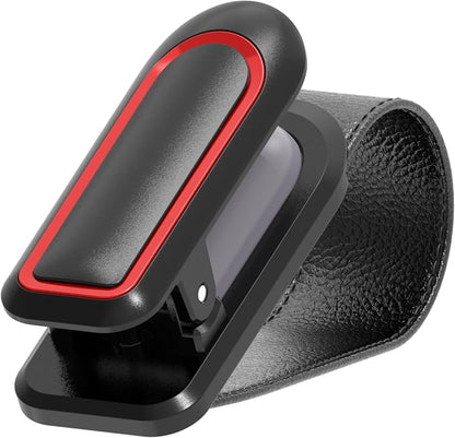 Veharvim Sunglass Holder for Car (2 Pack, One-Handed Operation, Gentle & Secure Hold, Silicone Padded, Universal Fits Sunglass and Car Visor) - Sunglasses Clip for Car Visor (Red, 1 Pack) by Veharvim