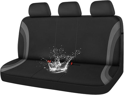 CAR PASS EVA Waterproof Back Seat Cover,Gray Bench Seat Cover, Rear Seat Cover Universal Fit for Cars Sedans SUVs Vans Truck 95% Automotive Interior Backseat Car Covers (Rear,Black and Gray) by CARPASS