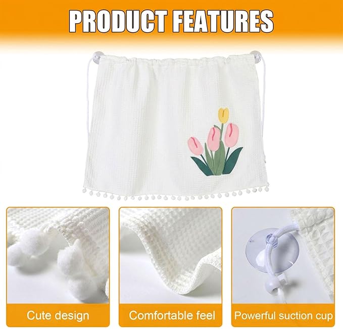 Car Side Window Sun Shade Privacy Curtain for Baby, Large Tulip | Blackout UV Protection Car Window Shades with Suction Cup for Back Seat - Cute Auto Camping Windows Screen Shades - Image 3