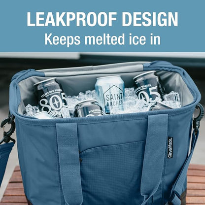 CleverMade Pacifica Collapsible Cooler Bag, Medium Travel Cooler, Ocean | Keep Drinks Cold and Pack Light | A Reinforced Base, Storage Pocket, Bottle Opener, and Shoulder Strap Add Outdoor Utility - Image 4