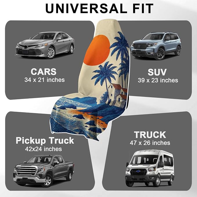 2 Pack Car Towels Seat Cover with Storage Bag, Multifunctional Microfiber Towel for Gym Outdoor Sport Running,Picnic, Beach, Pet Dog Travel,Fits Car SUV Truck (Coastal Sunset) - Image 6