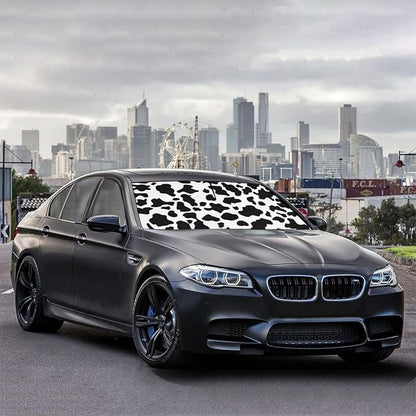 Socira Cow Print Windshield Sun Shade Umbrella Foldable Cow Sunshade | for Front Window Auto Windshield Sunshade Covers Car Accessories Protect from Sun Rays Heat 57'' X 30'' - Image 4