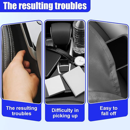 YoRise Car Cup Holder, PU Leather Automotive Cup Drink Holder, Car Seat Gap Filler Storage Box, Multifunctional Front Seat Organizer, Cell Mobile Phone Holder, Coin Bucket (Beige) - Image 4