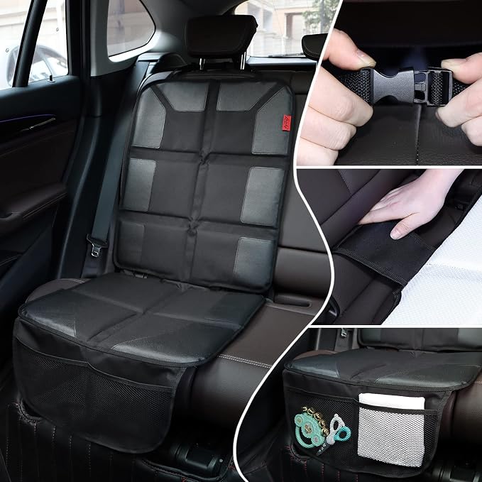 Kaiphy Car Seat Protector - Thick Padding - Durable, Waterproof Fabric, Leather Reinforced Corners (Black, XL) - Image 4
