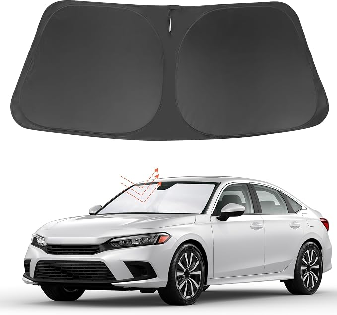 Front Windshield Sun Shade Foldable Car Front Window Sun Shade Windshield Shade Custom Fit for 2022-2025 2026 Honda Civic Block UV Rays Accessories Heat Keep Car Cooler by FannycCargoCover