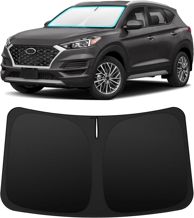 INSAUTO Custom Fit Windshield Sun Shade for Hyundai Tucson 2016-2021 | Foldable Front Window Sunshade Car Accessories, UV & Heat Reflector, Keeps Interior Cool, Includes Storage Bag by INSAUTO