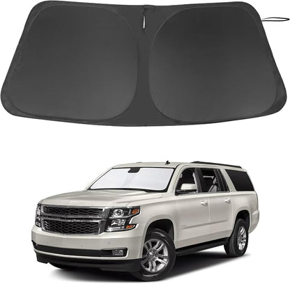 Windshield Sun Shade for 2015-2019 2020 Chevrolet Suburban | Full covered for windshield, Foldable & Durable, Block UV Rays, Reduce Heat, Easy to install, Keep Car Cooler by LHFLIVE