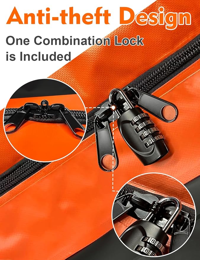30 Cubic Rooftop Cargo Carrier Waterproof Soft Car Roof Bag | for All Top of Vehicle with/Without Rack Includes Topper Anti-Slip Mat + Reinforced Straps + 6 Door Hooks + Luggage Lock - Image 3
