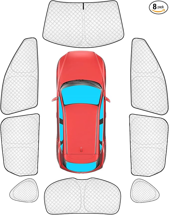 KMF 8pcs Thicken Full Sun Shades for Mazda CX-5 Accessories 2017-2025, Car Window Covers Sunshade for Windshield Side Rear, UV Block and Privacy Blackout for Car Camping Outdoor by KMF