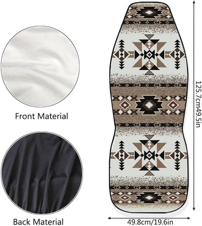 Aztec Car Front Seat Cover Set Soft Driver Car Seat Cover Navajo Brown Comfort Front Seats Only,Bucket Seat Covers Universal Fit for Auto SUV Truck Sedan - Image 5