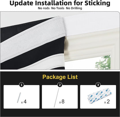 NICETOWN Black Blackout Door Blinds for Windows Blinds Temporary Shades | Temporary Shades No Drill Room Darkening Shade for Bedroom Bathroom Kitchen Office (30 x 64 inch Long, 1 Panel) - Image 2