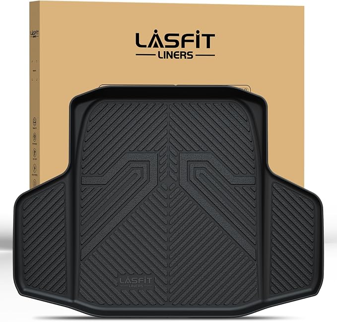 LASFIT Trunk Mat for Honda Accord Sedan 2018-2026 Gas & Hybrid | All Weather Custom Fit Anti-Slip Pet Friendly Easy Clean TPE Trunk Liner Cargo Mat Accessories, Black by LASFIT