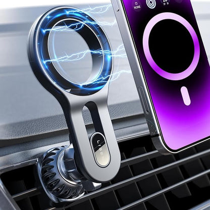 LISEN for MagSafe Car Mount, Magnetic Phone Holder for Car Vent Phone Mount, Air Vent Hands Free Phone Mount, Super Magnetic Phone Mount, Gifts Car Phone Holder Magnetic for iPhone 17 Pro Max 16 15 | Upgraded Strongest Magnet Power, Metal Hook Clip, 36... - Image 10