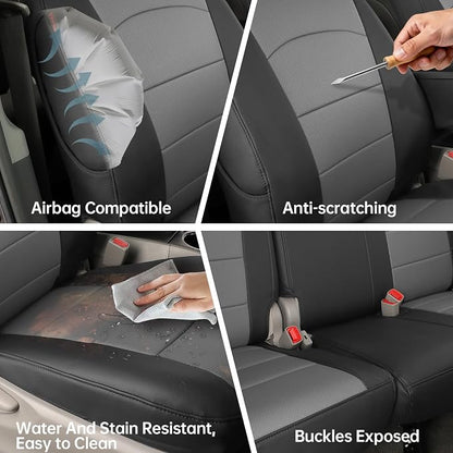 coverdream Odyssey Car Seat Covers Custom Fit for 2004-2010 Honda Odyssey,2nd-Row Captains Seats,Fully Covered Waterproof Leather Seat Protector (Full Set,Black/Gray) - Image 4