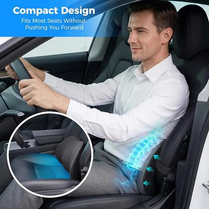 Lumbar Support Pillow for Car, Memory Foam Back Cushion for Lower Back Pain Relief, Ergonomic Car Seat Support with Breathable Airflow Channels for Driving, Office Chair, Wheelchair - Image 6