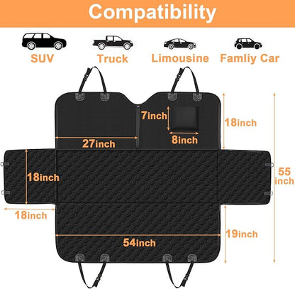 Mancro Dog Car Seat Cover for Back Seat, Waterproof Dog Hammock for Car | 600D Heavy Duty, Scratch-Resistant Back Seat Pet Cover for Dogs with PVE Nonslip Underside, Fits for Sedan, Trucks and SUVs - Image 4