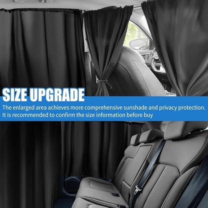 3PCS Extra Large Car Privacy Curtains,Black Coated Rear Car Window Shades & Divider Curtain Lower Interior Temperature and Provide Privacy,Portable Cars Window Curtains - Image 7