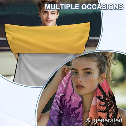 Sunset Palm Trees Car Towel Seat Cover Soft Breathable Car Seat Cover Protector with Storage Bag Easy to Installation Fits for SUV Vehicle Sedan Truck - Image 5