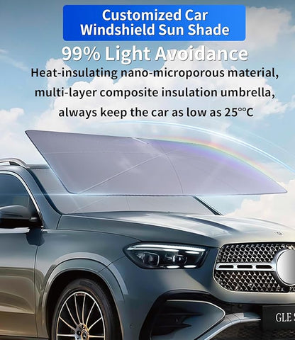 Custom-Fit for Infiniti Windshield Sun Shade Umbrella,Protect Car from Sun Rays,Foldable Car Umbrella Sunshade Cover with 360° Bendable Handle,Designed for Infiniti Accessories (for Infiniti ESQ) - Image 4