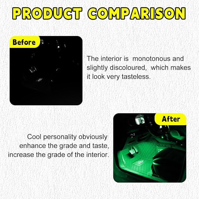 Car LED Strip Light, 24 LEDs RGB Neon Interior Atmosphere Lights, 12V Under Dash Ambient Night Light, USB Port Auto Interior Decorative Lamp, Universal Car Accessories (Green) - Image 5