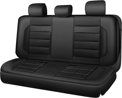 CAR PASS Memory Foam Car Seat Covers, Bench Seat Covers with 3D Thick Memory Foam, Luxury Breathable Airy Cool Rear Seat Covers, Automotive Comfort for Most Cars, Van,Trucks, SUVs(Rear,Black) by CARPASS