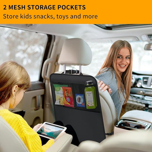 Kick Mats with Organizer -2 Pack Backseat Protector SeatCovers for Your Car, SUV, Minivan or Truck Seats - VehicleBack Seat Kids Safety Accessories -Universal Fit AutomotiveInterior Protectors - Image 2