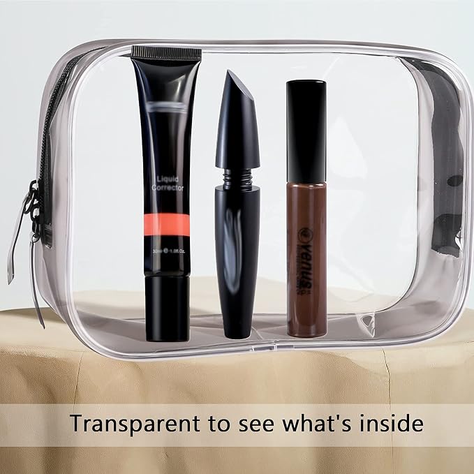 Buminee Clear Travel Bags for Toiletries, Lightweight Toiletry Bag, Multipurpose Transparent TSA Cosmetic Bag-6 Pack - Image 6