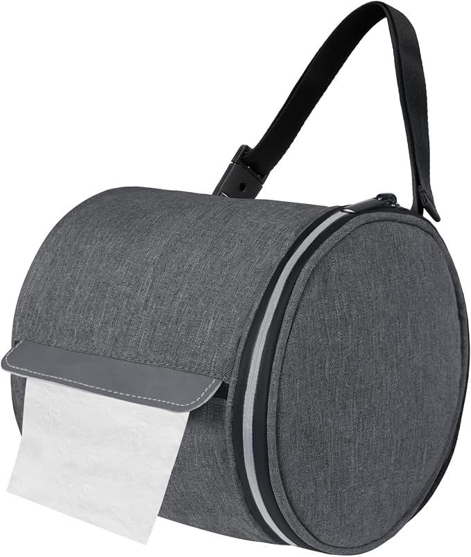 kakaforsa Hanging Toilet Paper Holder, Cat Proof, Water-Resistant, | Portable roll paper case for camping, Bathroom, RV Car Travel, with zippered cover and hanging strap by Aosbos