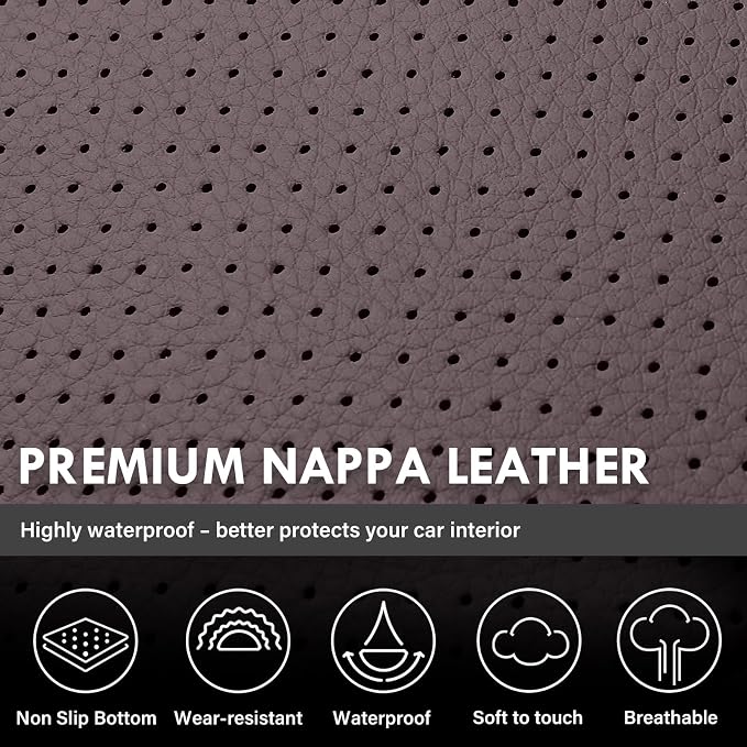 Coverado Chevy Silverado Seat Covers, Faux Leather Seat Covers Fit for Chevy Silverado GMC Sierra 2007-2026 1500, 2015-2026 2500HD 3500HD Crew Double Extended Cab (Front,Brown) - Image 7