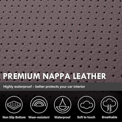 Coverado Chevy Silverado Seat Covers, Faux Leather Seat Covers Fit for Chevy Silverado GMC Sierra 2007-2026 1500, 2015-2026 2500HD 3500HD Crew Double Extended Cab (Front,Brown) - Image 7