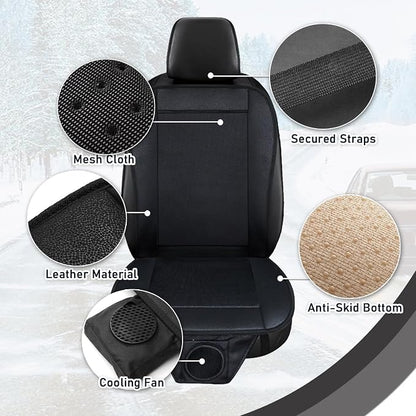 ZONETECH Cooling Car Seat Cushion - Black Automotive Adjustable Temperature Comfortable Cooling Car Seat Cover (1 Pack) - Image 3