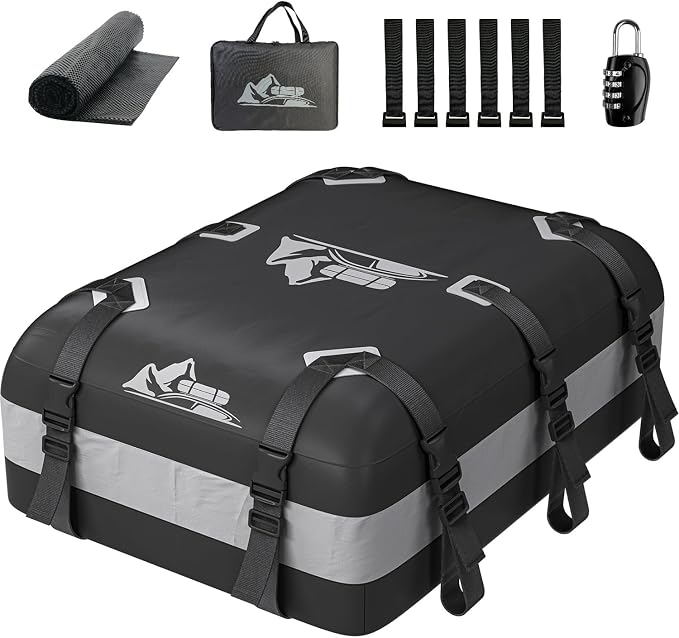 Car Rooftop Cargo Carrier Bag 15-20 Cubic Feet(20Cu.Ft-Gray) - Image 9