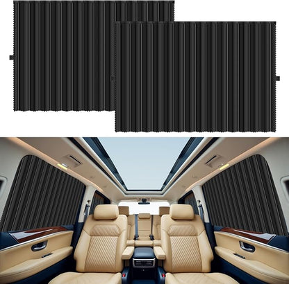 Magnetic Car Side Window Shades, 2Pack Car Privacy Curtains for Window | Magnetic Blackout Car Window Covers,Blinds for Car Windows,Car Retractable Curtain for Baby,Sleeping,Changing Clothes,Camping by Jeyoon