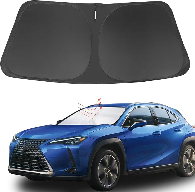 Front Windshield Sun Shade Foldable Car Front Window Sun Shade Windshield Shade Custom Fit for Lexus UX 2019-2026 Block UV Rays Accessories Heat Keep Cooler by FannycCargoCover