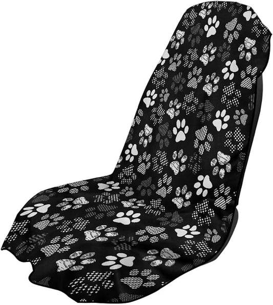 SEANATIVE White Dogs Paw Car Drying Towels & Seat Protectors - Heavy-Duty Absorber Towel for Car Wash Car Seat Covers, Post-Workout & Dog Owners (33.1" x 60.67") by SEANATIVE