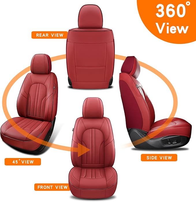 Car Seat Covers,Car Seat Protector Waterproof,Seat Covers Front Set, Car Seat Protectors,Automotive Seat Covers Fit for Most Cars Wine Red - Image 6
