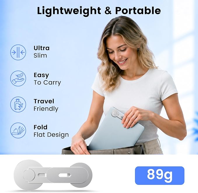 Magnetic Phone Holder for Laptop, MagSafe Laptop Phone Mount for iPhone 17/16/15/14/13/12 & All Phones, 180°Adjustable, Magnetic Phone Holder for Tesla Monitor (Silver) - Image 5